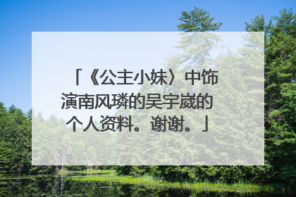 《公主小妹〉中饰演南风璘的吴宇崴的个人资料。谢谢。