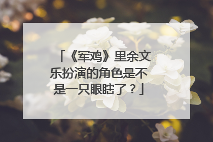《军鸡》里余文乐扮演的角色是不是一只眼瞎了？