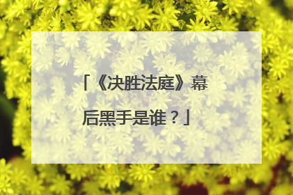 《决胜法庭》幕后黑手是谁？