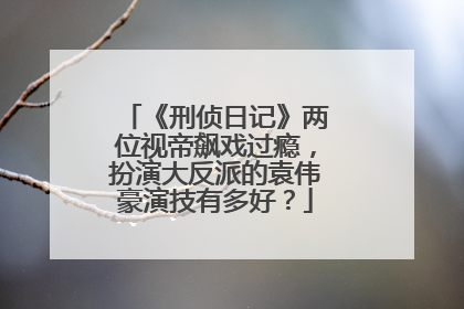 《刑侦日记》两位视帝飙戏过瘾,扮演大反派的袁伟豪演技有多好?