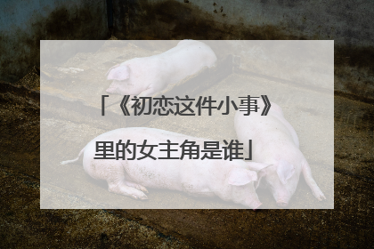 《初恋这件小事》里的女主角是谁