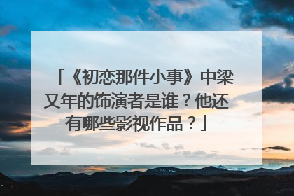 《初恋那件小事》中梁又年的饰演者是谁?他还有哪些影视作品?