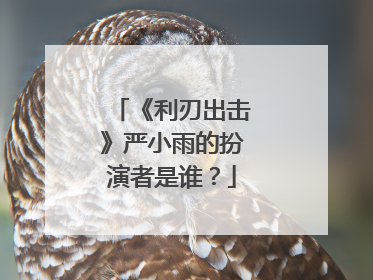 《利刃出击》严小雨的扮演者是谁?