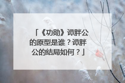 《功勋》谭胖公的原型是谁?谭胖公的结局如何?