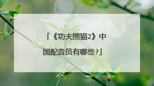 《功夫熊猫2》中国配音员有哪些?