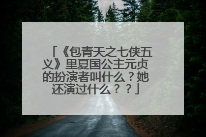 《包青天之七侠五义》里夏国公主元贞的扮演者叫什么？她还演过什么？？