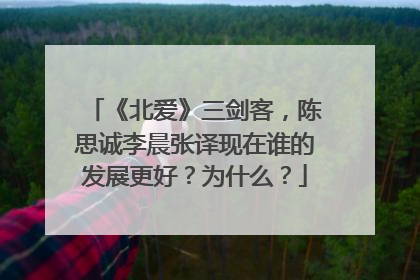 《北爱》三剑客，陈思诚李晨张译现在谁的发展更好？为什么？