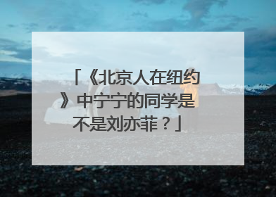《北京人在纽约》中宁宁的同学是不是刘亦菲?