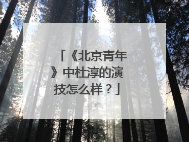 《北京青年》中杜淳的演技怎么样？