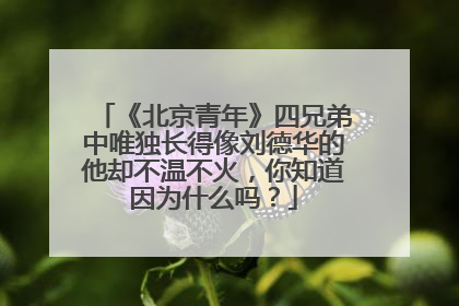 《北京青年》四兄弟中唯独长得像刘德华的他却不温不火，你知道因为什么吗？