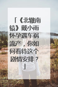 《北辙南辕》戴小雨怀孕遇车祸流产,你如何看待这个剧情安排?