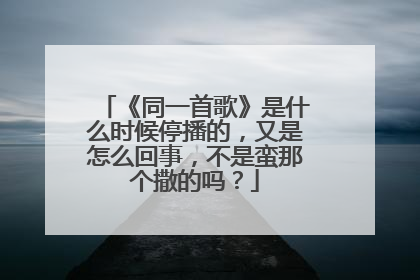 《同一首歌》是什么时候停播的，又是怎么回事，不是蛮那个撒的吗？