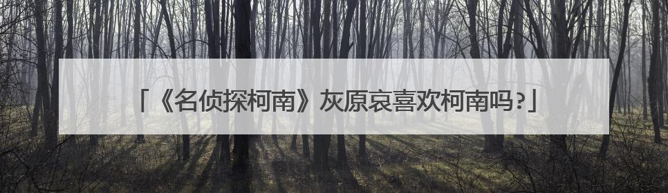 《名侦探柯南》灰原哀喜欢柯南吗?