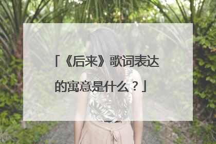 《后来》歌词表达的寓意是什么？