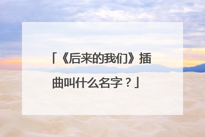 《后来的我们》插曲叫什么名字?
