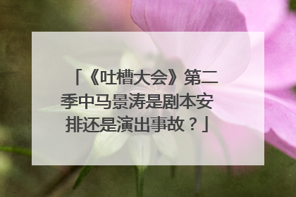 《吐槽大会》第二季中马景涛是剧本安排还是演出事故?