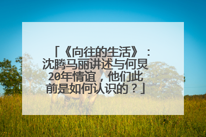 《向往的生活》：沈腾马丽讲述与何炅20年情谊，他们此前是如何认识的？