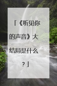 《听见你的声音》大结局是什么?