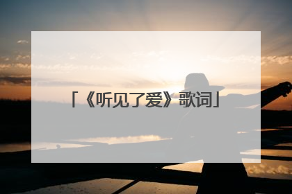 《听见了爱》歌词