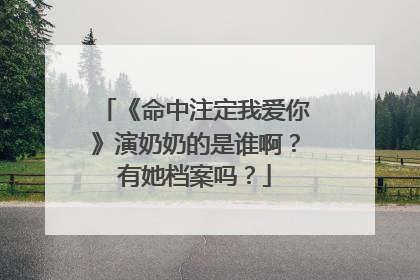 《命中注定我爱你》演奶奶的是谁啊？有她档案吗？
