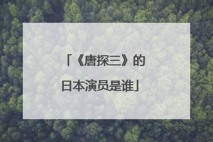 《唐探三》的日本演员是谁