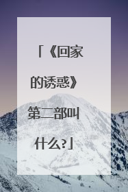 《回家的诱惑》第二部叫什么?