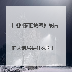 《回家的诱惑》最后的大结局是什么?