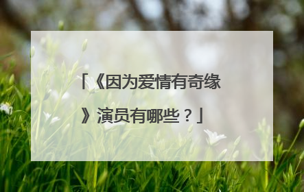 《因为爱情有奇缘》演员有哪些?