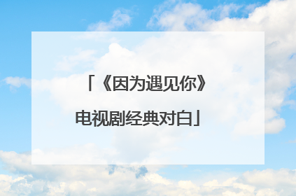 《因为遇见你》电视剧经典对白