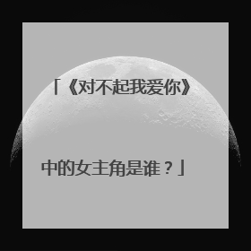 《对不起我爱你》中的女主角是谁？