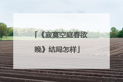 《寂寞空庭春欲晚》结局怎样