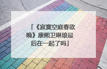 《寂寞空庭春欲晚》康熙卫琳琅最后在一起了吗