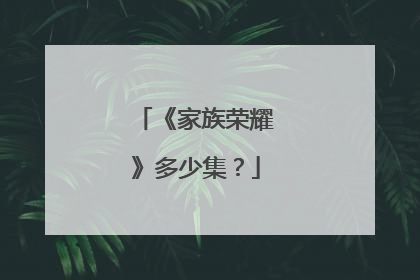 《家族荣耀》多少集?