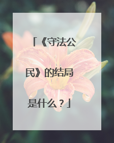 《守法公民》的结局是什么？