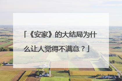 《安家》的大结局为什么让人觉得不满意?