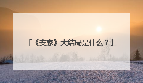 《安家》大结局是什么?
