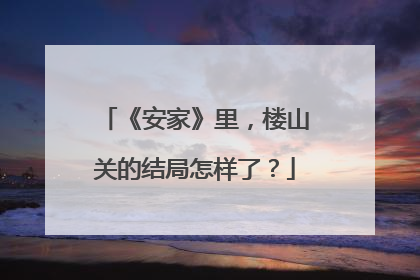 《安家》里,楼山关的结局怎样了?