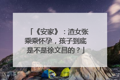 《安家》：渣女张乘乘怀孕，孩子到底是不是徐文昌的？