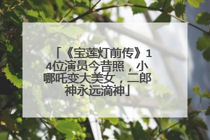 《宝莲灯前传》14位演员今昔照,小哪吒变大美女,二郎神永远滴神