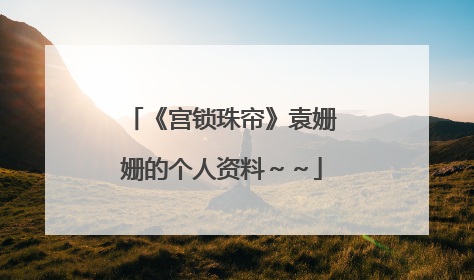 《宫锁珠帘》袁姗姗的个人资料～～