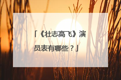 《壮志高飞》演员表有哪些？