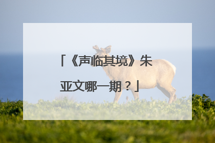 《声临其境》朱亚文哪一期？