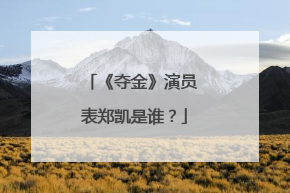 《夺金》演员表郑凯是谁？