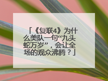 《复联4》为什么美队一句“九头蛇万岁”,会让全场的观众沸腾?