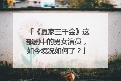 《夏家三千金》这部剧中的男女演员,如今境况如何了?