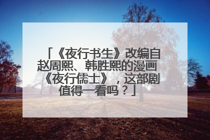 《夜行书生》改编自赵周熙、韩胜熙的漫画《夜行儒士》,这部剧值得一看吗?