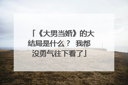 《大男当婚》的大结局是什么? 我都没勇气往下看了