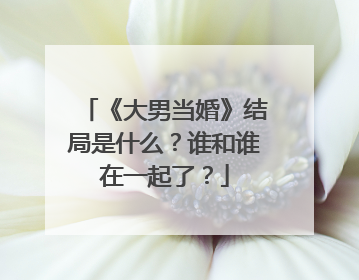 《大男当婚》结局是什么?谁和谁在一起了?