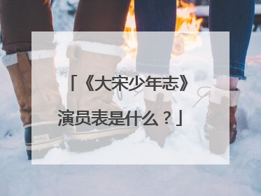《大宋少年志》演员表是什么？