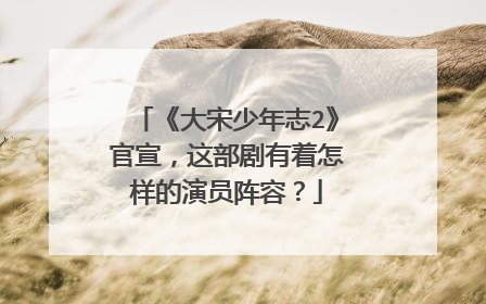 《大宋少年志2》官宣，这部剧有着怎样的演员阵容？